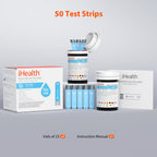 iHealth Blood Glucose Test Strips (50 Count), No Coding Blood Sugar Test, Precision Sugar Measurement for Diabetics, Strips Work Only in iHealth Glucose Meters