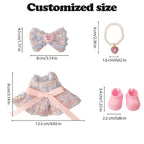 Clothes Compatible with LABUBU Doll - 4PCS Sweet Pastel Set, 17cm Doll Clothes Designer Outfit for Fairy Tales Theme, Cute Stylish Accessories for Labubu, No Doll (Cotton Candy Princess)