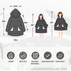 Touchat Wearable Blanket Hoodie for Kids & Teens 6-13 Year Old, Oversized Sherpa Fleece Sweatshirt with Pocket, Soft Cozy Hooded Blankets Christmas Birthday Gift for Boys and Girls, Grey