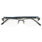 Foster Grant IRONMAN Men's Momentum Rectangular Reading Glasses, GUNMETAL, 2x