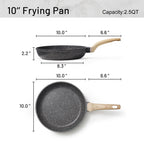 CAROTE 10 inch Non Stick Black Frying Pan Skillet, PFOA-Free