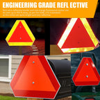 Slow Moving Vehicle Safety Sign,Slow Moving Vehicle Triangle Sign,Aluminum 14"x16" Engineering Grade Reflective for Golf Cart (Aluminum)