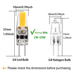 G4 LED Bulb 2W Equivalent to 20W T3 JC Type Bi-Pin G4 Base Halogen Bulb, AC/DC 12V Daylight White 6000K G4 Bulb for Under Cabinet Light, Ceiling Light, RV, Boats, Outdoor Landscape Lighting (10 Pack)