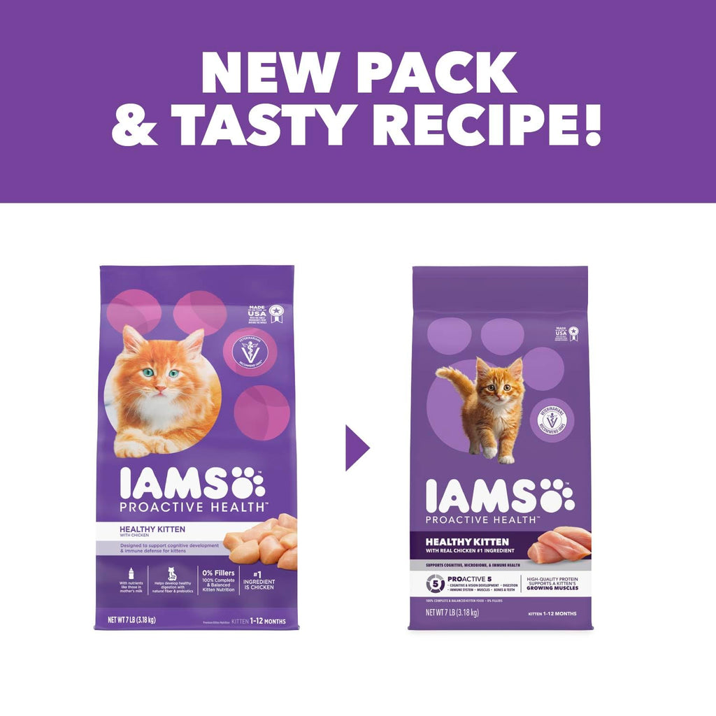 IAMS Proactive Health Healthy Kitten Dry Cat Food, Chicken, 7 lb