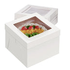 Packpal 24 Pack Cake Boxes 12 Inch, Sturdy 12x12x8 Inch Bundt Cake Boxes for Home Bakers, Transportation, Multi-Layer Cakes, White Gift Cakes For Wedding, Birthday, Fathers day