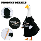 CAMDUCK Porch Goose Outfit Hoodie Mess with The Honk You Get The Bonk Baseball Goose Clothes with Wood Bat Warning Porch Sign for Plastic Cement Goose Statue Garden Lawn Yard Patio Outdoor Decor