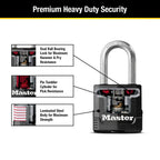 Master Lock Magnum Heavy Duty Outdoor Padlock with Key, Weather Resistant Body and Cut Safe Shackle Make Lock Perfect for Fences, Gates, Sheds, M115XKADLF, Black
