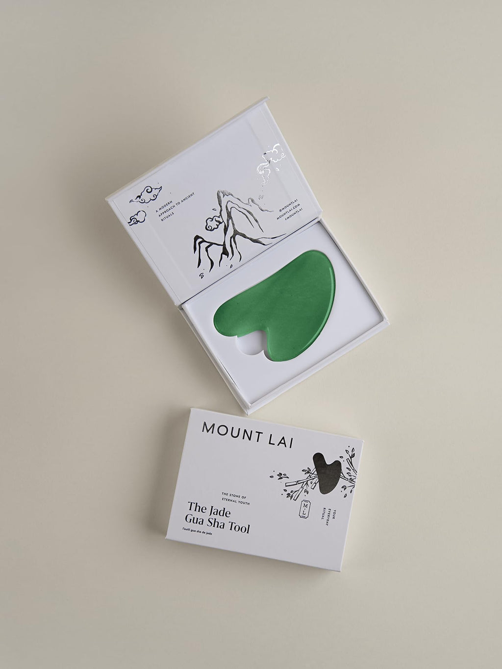 Mount Lai Jade Gua Sha Facial Tool – The Stone of Eternal Youth – 100% Genuine Jade Stone Face Sculpting Tool for Lymphatic Drainage, Puffiness Reduction & Timeless Radiance