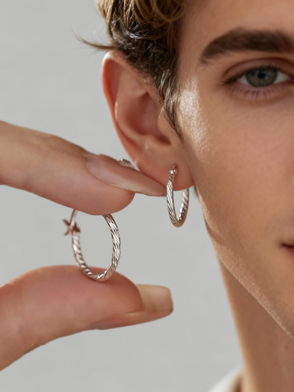 S925 Sterling Silver Minimalist Geometric Twist Circle Hoop Earrings - Durable, Hypoallergenic, and Nickel-Free Jewelry (silver, 20mm)