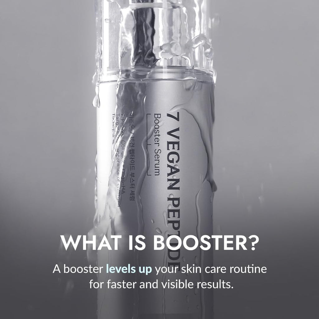 MIZON 7 Vegan Peptide Booster Serum Korean Anti-Aging Face Serum with Niacinamide & Hyaluronic Acid Hydrating Firming & Smoothing Skincare for Fine Lines & Skin Repair – 5.07 fl oz