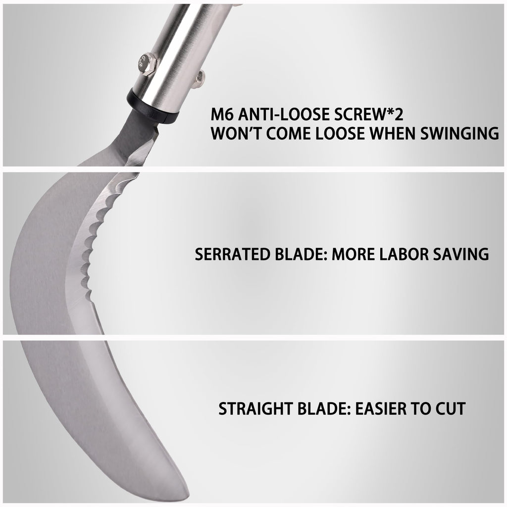 YEELOR Weeding Sickle, 51-Inch Adjustable Long Handle