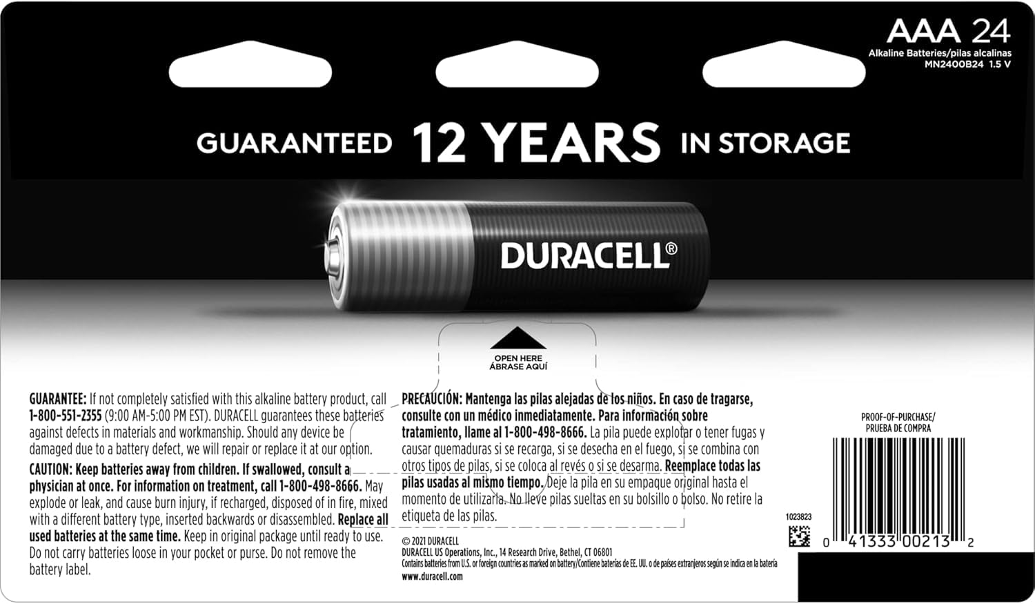DURACELL Coppertop AAA Batteries with Power Boost Ingredients, Triple A Batteries and Long-Lasting Power, Alkaline AAA Battery for Household and Office Devices