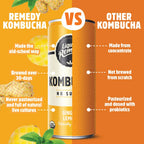 Liquid Remedy Kombucha Sugar Free Organic Drink, Low Calorie, Probiotic Like Tea for Gut Health - Fan Favorites Variety Pack - 8.5 Fl Oz Can, 24-Pack