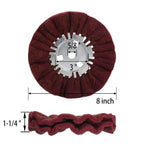 QZATTCAEN 8" Non-Woven Airway Satin Buffing Wheel, 5/8" Arbor Hole | Surface Prep Wheel for Angle Grinder, Ideal for Sanding & Polishing Aluminum, Stainless Steel - 4 PCS