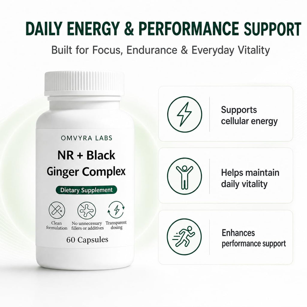 Omvyra Labs NR + Black Ginger Complex, 60 Capsules