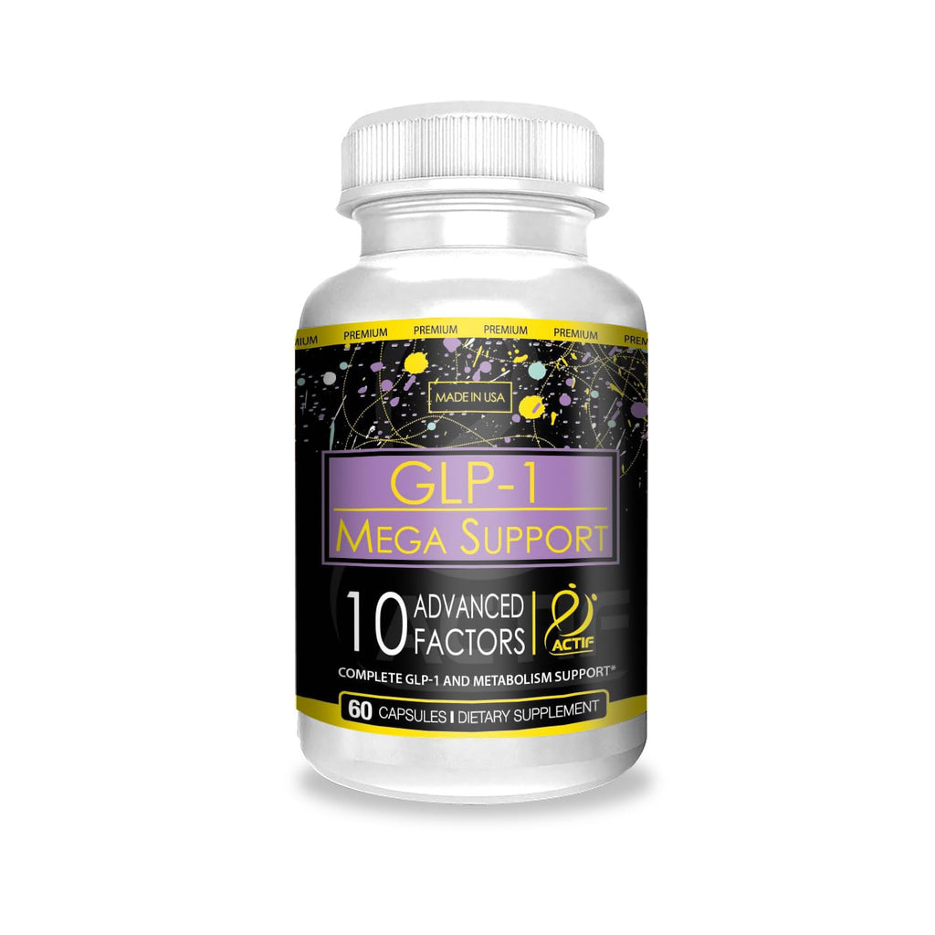 ACTIF GLP-1 Mega Support with 10 Advanced Weight Factors and Probiotics, GLP-1 Activator and Metabolism Support, Non GMO, Made in USA, 60 Count