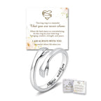 Sterling Silver Hug Ring for Women Teen Adjustable Love Promise Ring Inspirational Friendship Open Ring Hope Love Heaven Promise Friendship Rings Mothers Day Birthday Gift for Daughter Granddaughter Mom Wife Best Friend