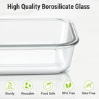 Dealusy 10 Sets 36 oz & 12 oz Glass Food Storage Containers with lids, Gray