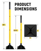 BlumeTrec 8"x8" Steel Tamper with 48" Handle, Heavy Duty Hand Compactor Tool for Leveling Soil, Gravel, Sand, Asphalt, Ground, Paver, Driveway, Garden, Yard and Blacktop Repair