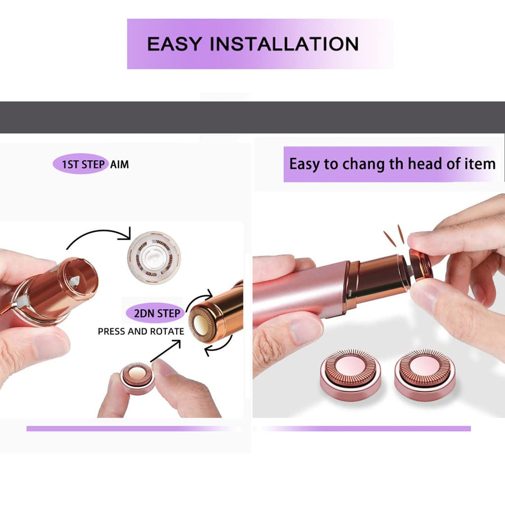 Facial Hair Remover Replacement Heads for Generation 1 Finishing Touch Flawless Facial Hair Removal Tool for Women,18K Gold-Plated Rose Gold 4 Count,First Generation by BECHY.