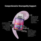 Sugar Free Neuropathy Support Gummies for Nerve – Enhanced Nerve Health, Regeneration, Cognitive Support with Vitamin B1, B6, B12, Magnesium, ALA, Turmeric, CoQ10 & More