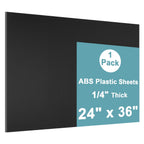Lswteiz Black ABS Plastic Sheet 24" x 36" x 1/4" Thick Black Rigid Thermoplastic Sheet (Upgrade Surface) 6MM Flexible High Tensile ABS Moldable Plastic Panel for Crafts, DIY, Signs