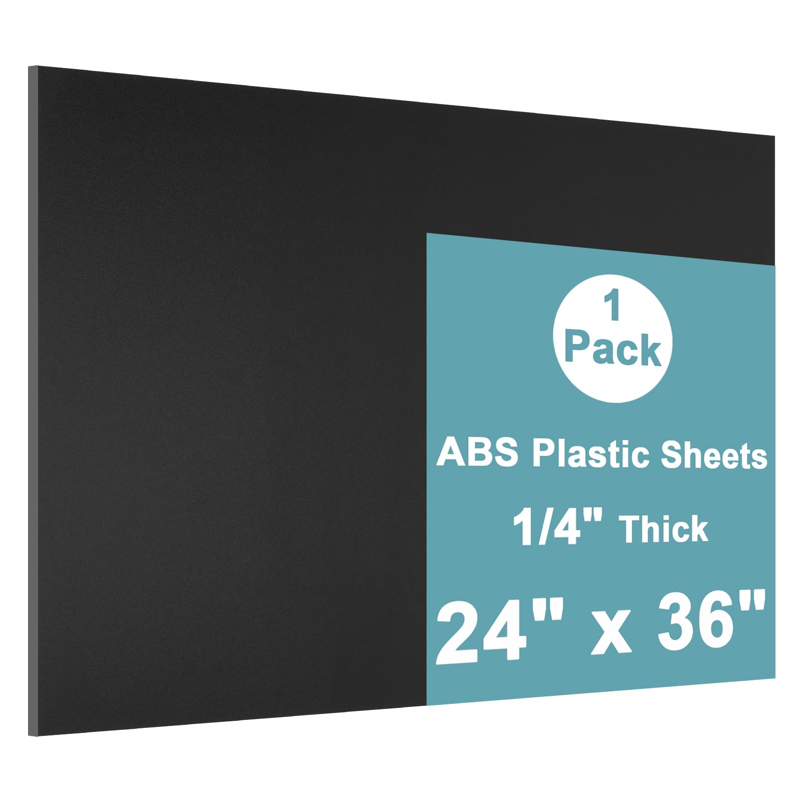 Lswteiz Black ABS Plastic Sheet 24" x 36" x 1/4" Thick Black Rigid Thermoplastic Sheet (Upgrade Surface) 6MM Flexible High Tensile ABS Moldable Plastic Panel for Crafts, DIY, Signs