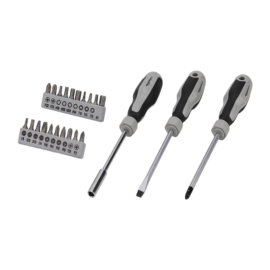 Amazon Basics 173-Piece General Household Hand Tool Set with Storage Case, Portable Tool Kit for Home Maintenance and Everyday Repairs
