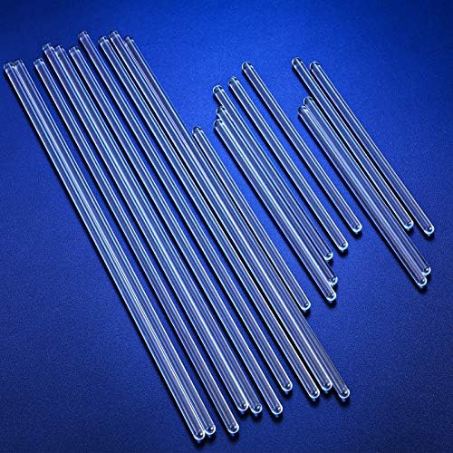 20 Glass Stirring Rods Stir Stick with Both Round Ends 12 Inch Long 7 mm Diameter and 6 Inch Long 5 mm Diameter, 10 for Each Size for Lab Kitchen Science Education and Stir Hot Cold Beverage Cocktails