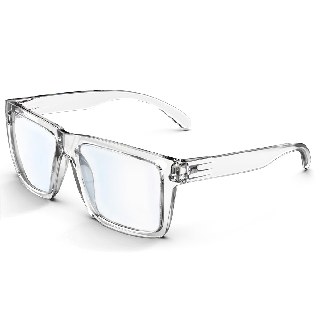 MAXJULI Blue Light Glasses XXL Size Double Extra Large Z87 for Big Wide Heads Men 8228 (Clear)