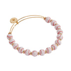 Alex and Ani Baseball Beaded Bangle, Brass Shiny Gold