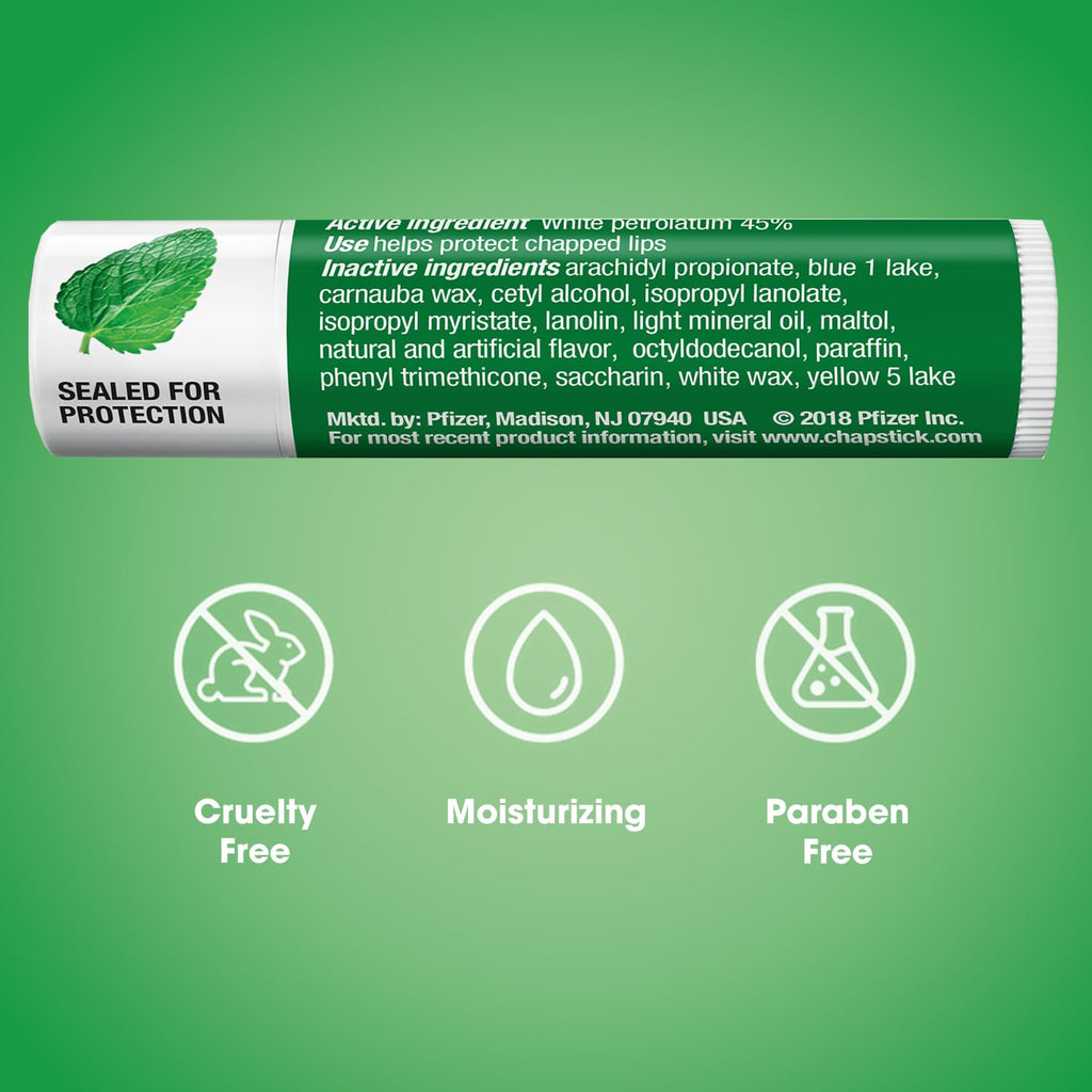 ChapStick Classic Skin Protectant Flavored Lip Balm Tube, 0.15 Ounce, 12 Count (Pack of 1)