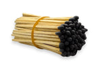 MILAVERA Premium Glass Match Cloche - Matches in a Jar with Striker. Long Matches for Candles, Fireplace, Bath Salts, Accessories. Includes Bottle, Attached Match Striker and Safety Matches (Black)