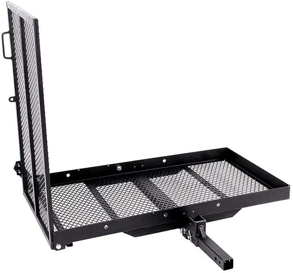 New Mobility Carrier Ramp Hitch Mounted 46.2 x 26.8 x 38.7 500 lbs for Wheelchair Electric Scooter Medical Disability with Rack Ramp Capacity Steel w/3" Rail Fit 2" Hitch Receiver SUV Truck Van Car