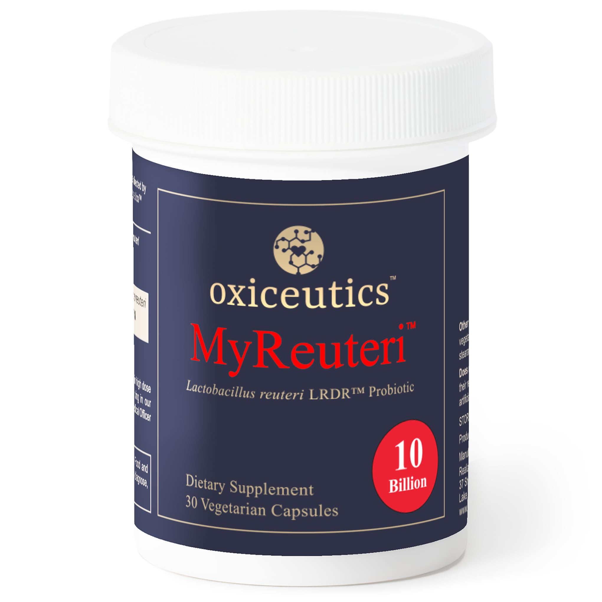 MyReuteri™ 10 Billion CFU Probiotic – Foundational-Strength L. reuteri LRDR™ + FOS Prebiotic – by Dr. William Davis – Makes Yogurt-Like Superfood – 30 Veg Capsules