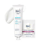 RoC Barrier Renew Night Moisturizer with Ceramides & Antioxidant Green Tea and Lipo Peptides to Renew Skin Barrier, (2.5 oz) with Retinol Eye Cream Packette