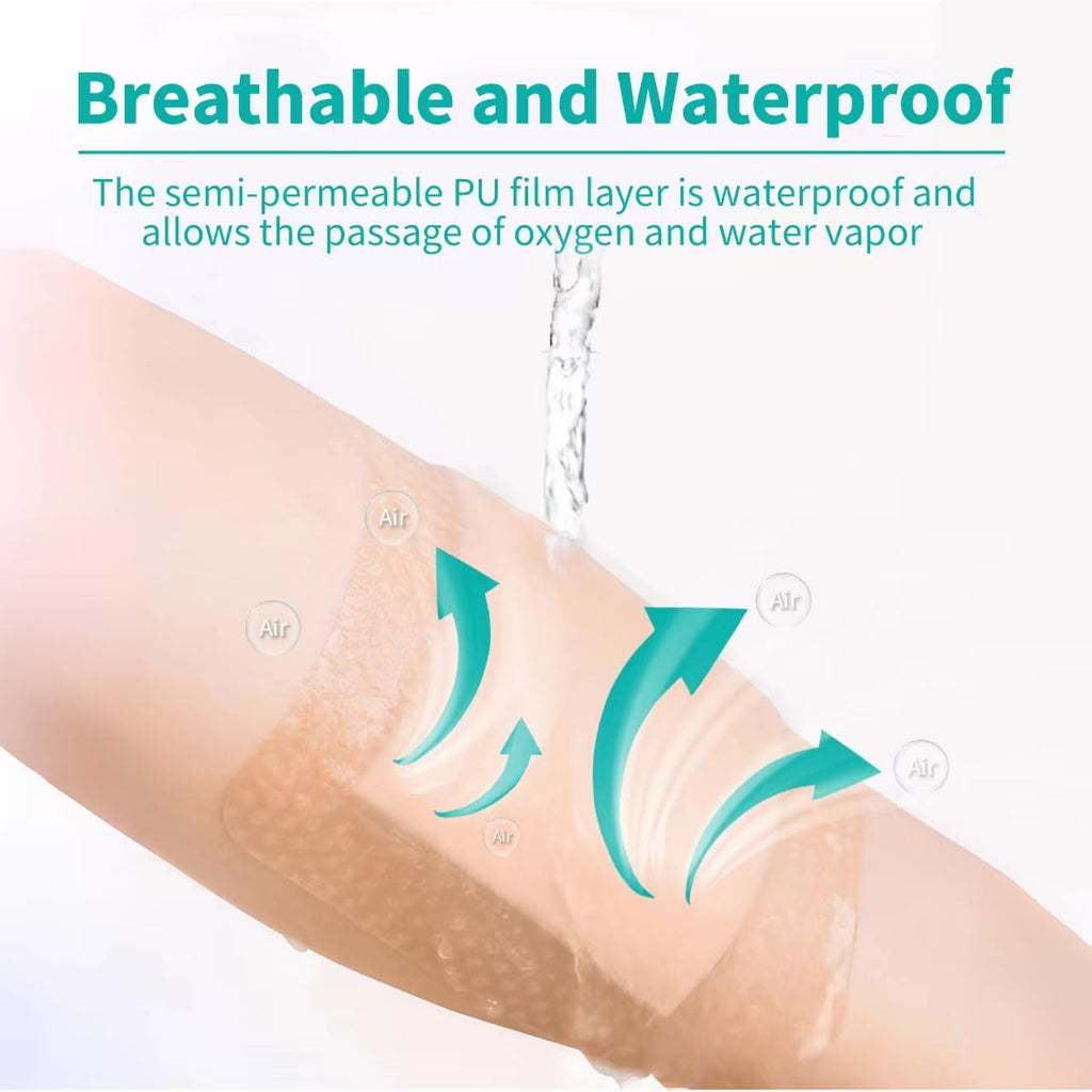 Ourmed Silicone Foam Dressing with Border Adhesive - Large Absorbent Waterproof Bandage for Wound Care, Foot Diabetic Ulcer, Leg Ulcer, 6" x 6", 5 Pack