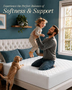 Full Mattress Pad, Quilted Mattress Protector Topper fits 16" Deep Pocket