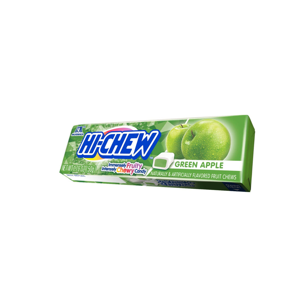 HI-CHEW Green Apple Sticks, 15-Pack, Unique Fun Soft & Chewy Taffy Candy, 1.76oz Each - Made with Immensely Juicy Fruity Flavors, Halloween Candy