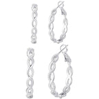 S925 Sterling Silver Hoop Earrings for Women Hypoallergenic Twisted Hoops