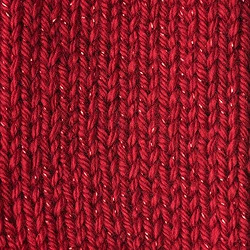 Caron Simply Soft Party Rich Red Sparkle H97PAR-15 (3-Skeins - Same Dye Lot) Worsted Medium #4 Acrylic Yarn for Crocheting and Knitting with Knitting Project Bag