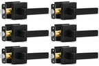 Sopoby 6 Pack Matte Black Door Handles Privacy Door Levers, Keyless Interior Door Knobs Square Door Levers Heavy Duty Door Locks for Bedroom Bathroom, Reversible Flat Levers
