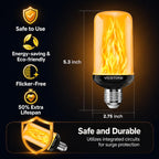 Vicstone Upgraded E26 Dusk to Dawn Flame Light Bulbs for Halloween, 4 Modes