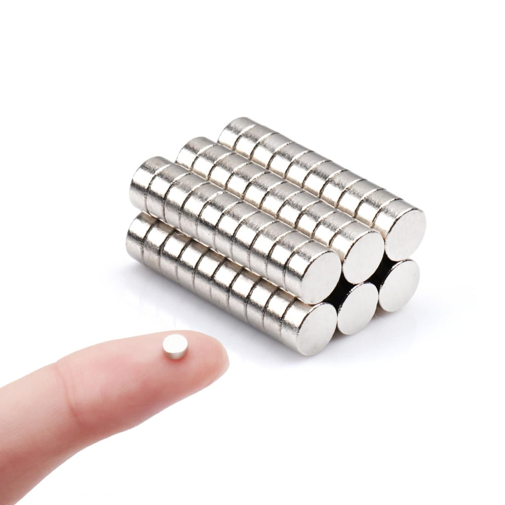 Deryun 100pcs Mini Magnets, Small Round Disc Magnets for Crafts, Card Making, Craft Projects, Model Making, Warhammer 40k, D&D, Miniature War Gaming, 4x2mm Silver Steel Finish