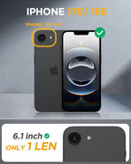 Miracase for iPhone 17e Case & iPhone 16e Case, Full-Body Phone with Built-in Glass Screen Protector, [Magnetic with MagSafe] Military Drop Proof 17 E/ 16 E Cover Bumper 6.1 inch, Black