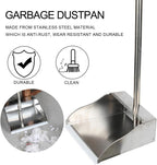 3 Pack Stainless Steel Dustpan Metal Dustpan with Handle Heavy Duty Dust Pan Upright Dust Pan for Home Office Lobby