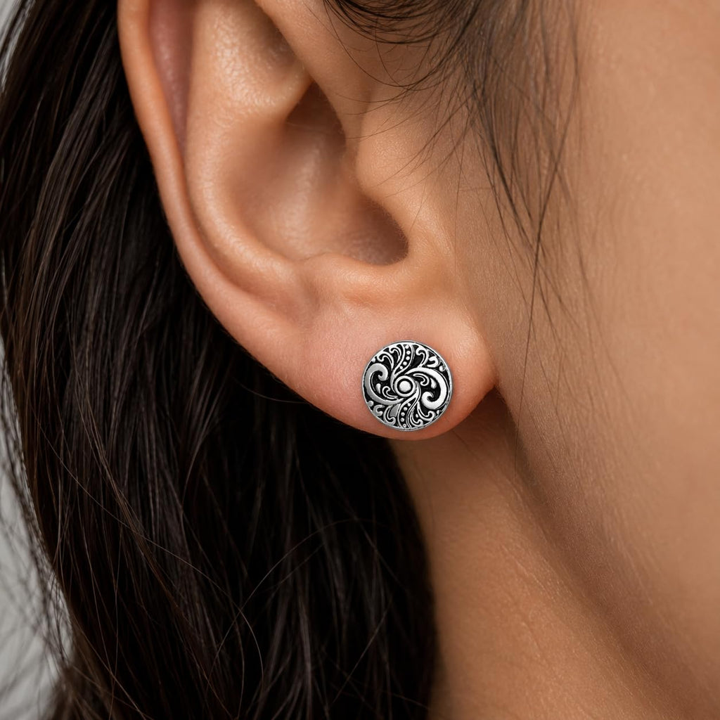 Amy & Annette Sterling Silver Stud Earrings for Women - Post Earrings for Women, 925 Sterling Silver Earrings
