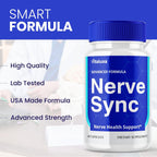 Nerve Sync Capsules, NerveSync Pills for Neuropathy Brain Health Support Supplement with Premium Blend Vitamins, Nerve Health Function All Natural Maximum Strength Wellness Reviews (60 Capsules)