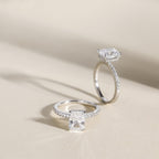 EAMTI 925 Sterling Silver Engagement Rings for Women Radiant CutSize 9