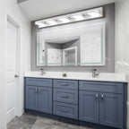 SineRise LED Modern Bathroom Vanity Light Fixtures (5-Light, 40-Inch), Matte White Modern Acrylic Bathroom Wall Lighting Fixtures Over Mirror (Cool White 6000K)